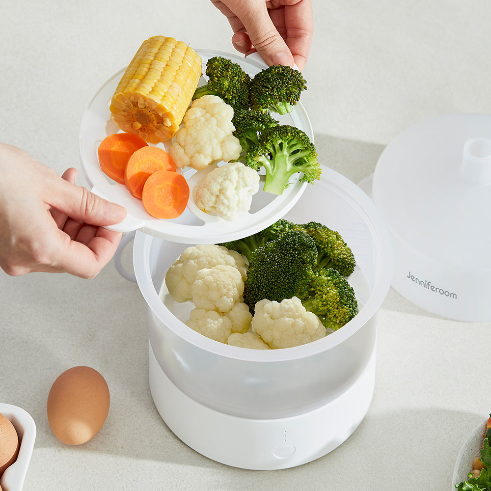 Jenniferoom 雙層蒸蛋器 白色 小型蒸爐