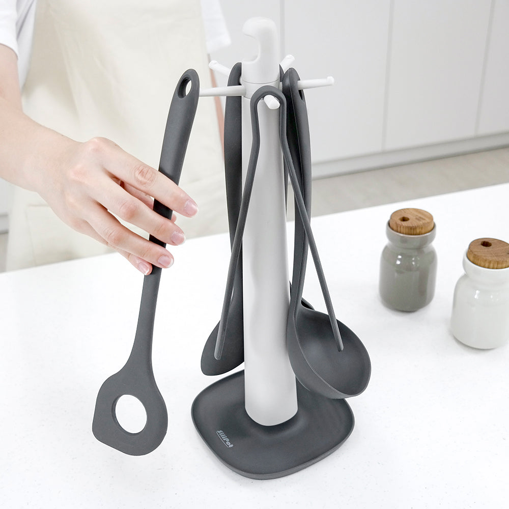 韓國製造 Silipot 現代廚具 5件式矽膠廚具組 黑色款