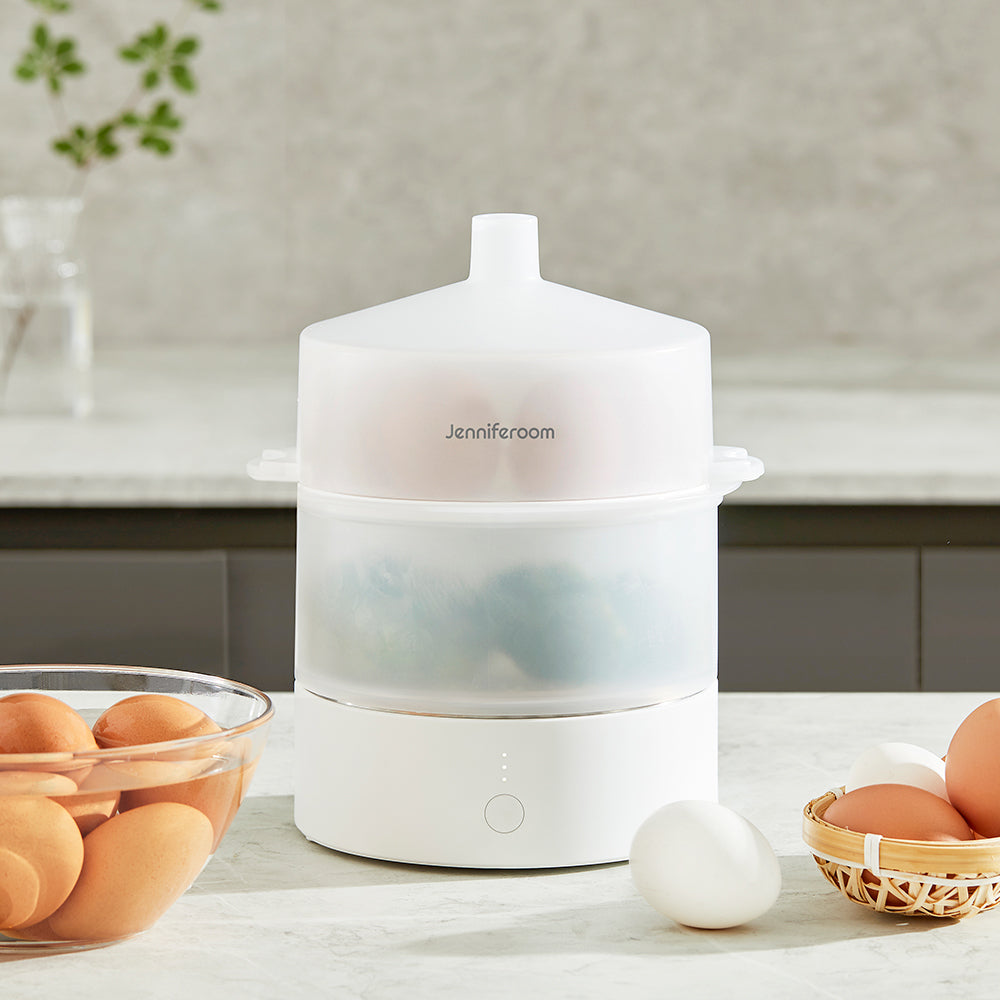 Jenniferoom 雙層蒸蛋器 白色 小型蒸爐