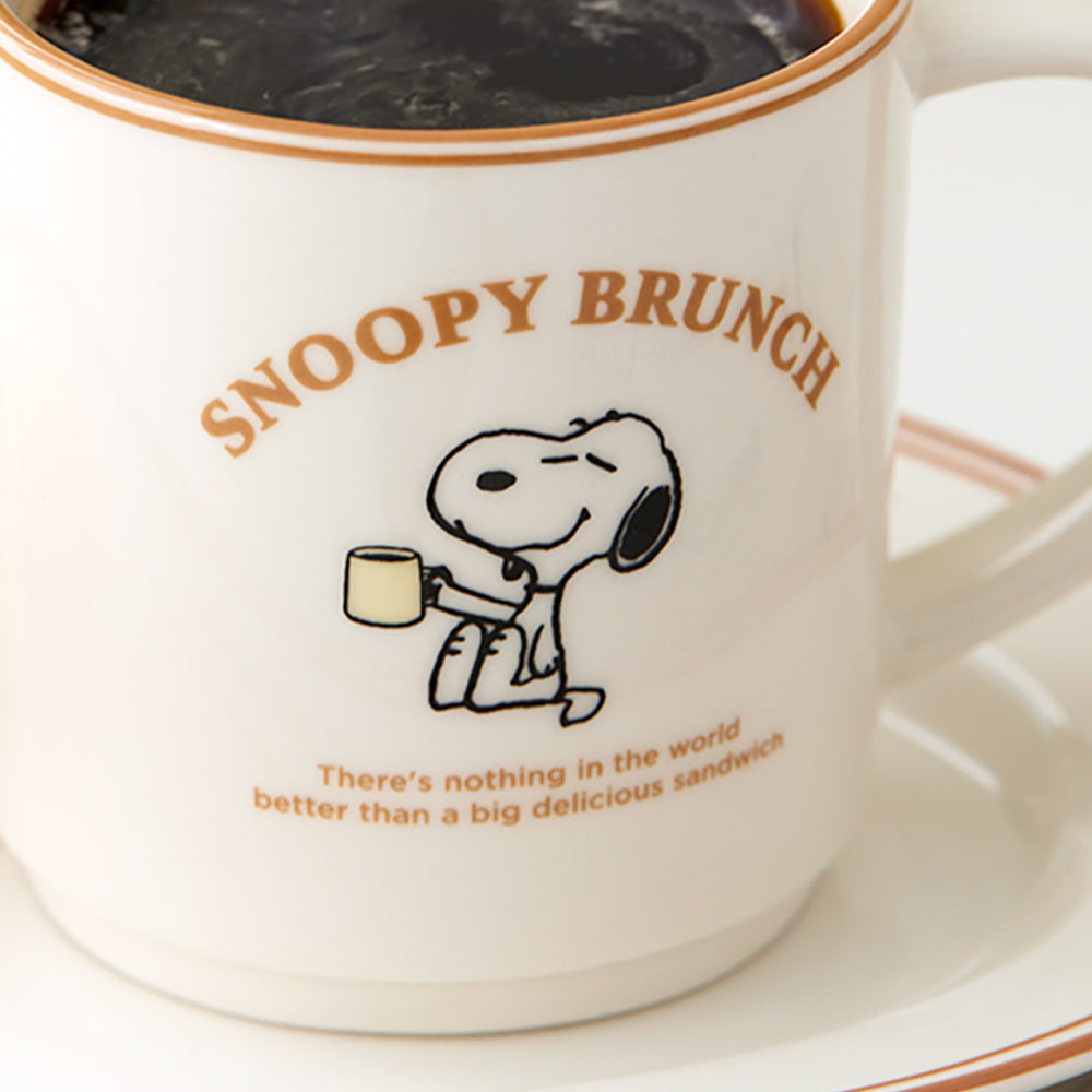 Snoopy Peanuts Brown Line Brunch Mug 史努比經典早餐馬克杯