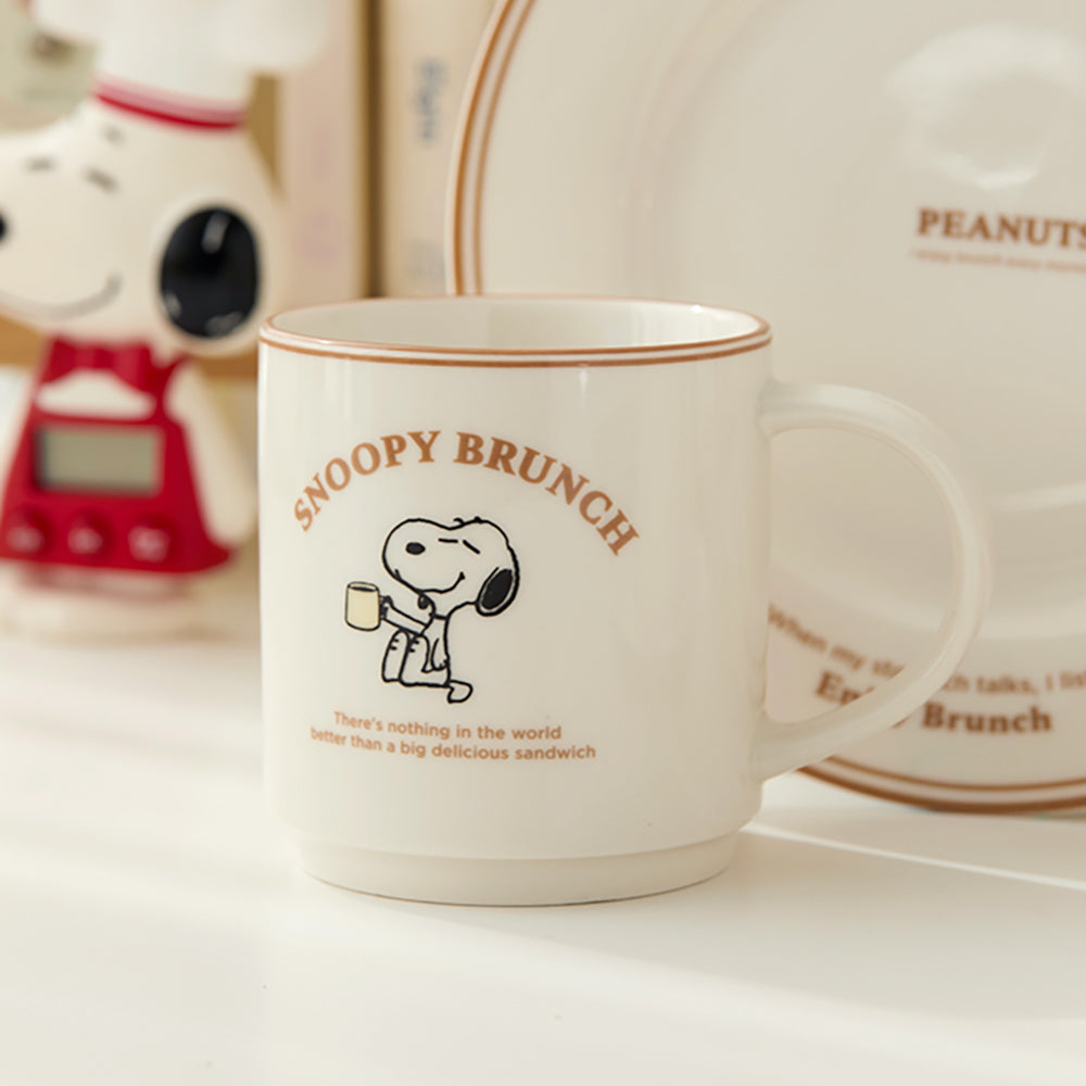 Snoopy Peanuts Brown Line Brunch Mug 史努比經典早餐馬克杯