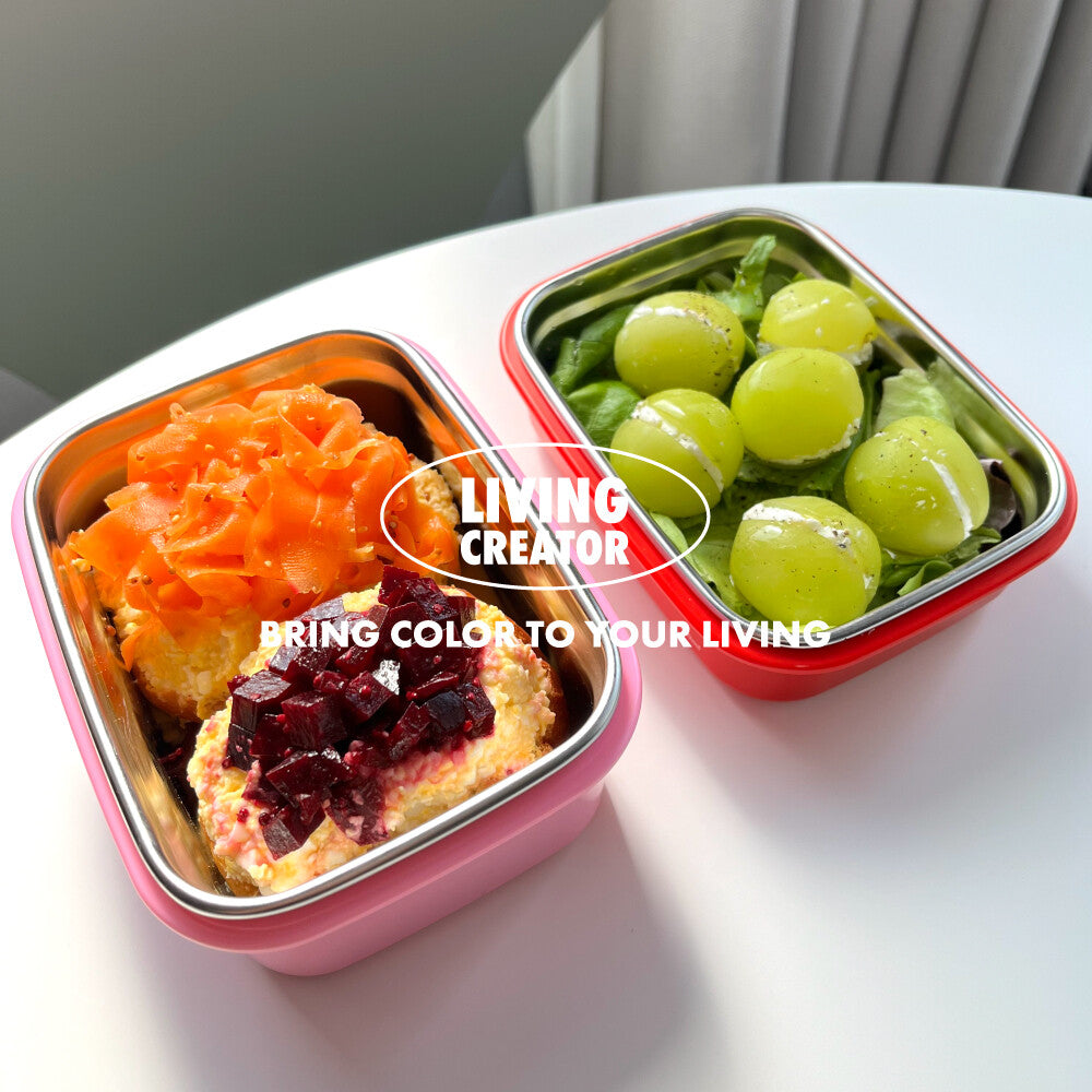 【單購560ml】新色系韓國製 Living Creator 可於微波不鏽鋼保溫盒  飯盒