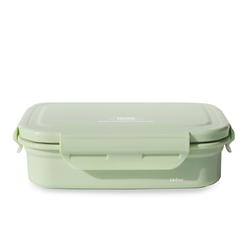 【連分隔器】新色系韓國製 Living Creator 可於微波不鏽鋼保溫盒 560ml  飯盒