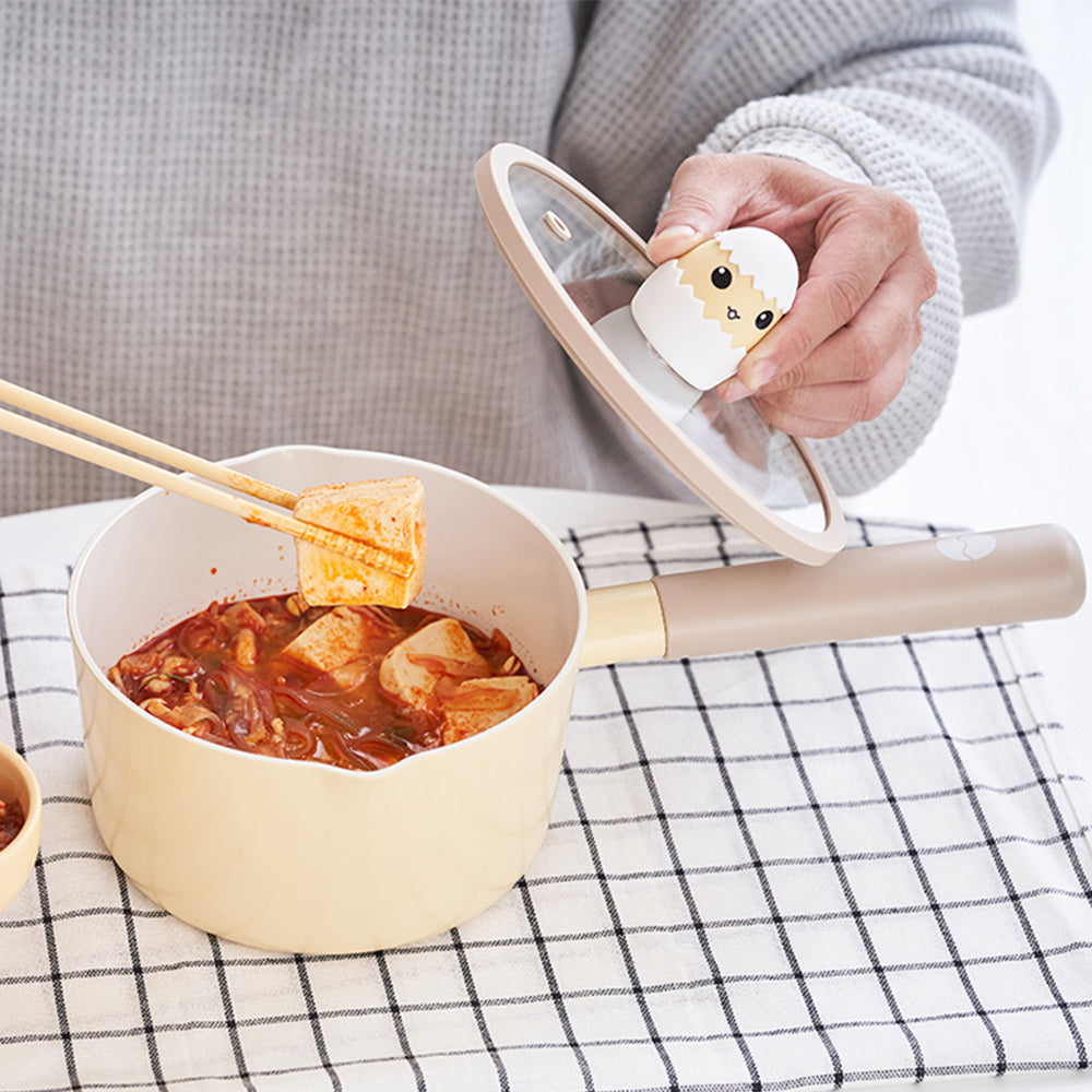 Neoflam 小蛇系列鑄造鍋具兩件組(單柄湯鍋+玻璃蓋16公分)