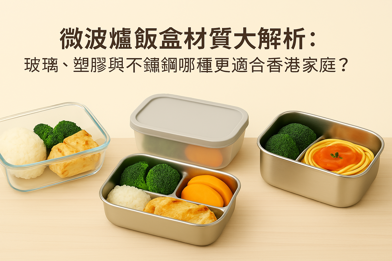 微波爐飯盒材質大解析：玻璃、塑膠與不鏽鋼哪種更適合香港家庭？