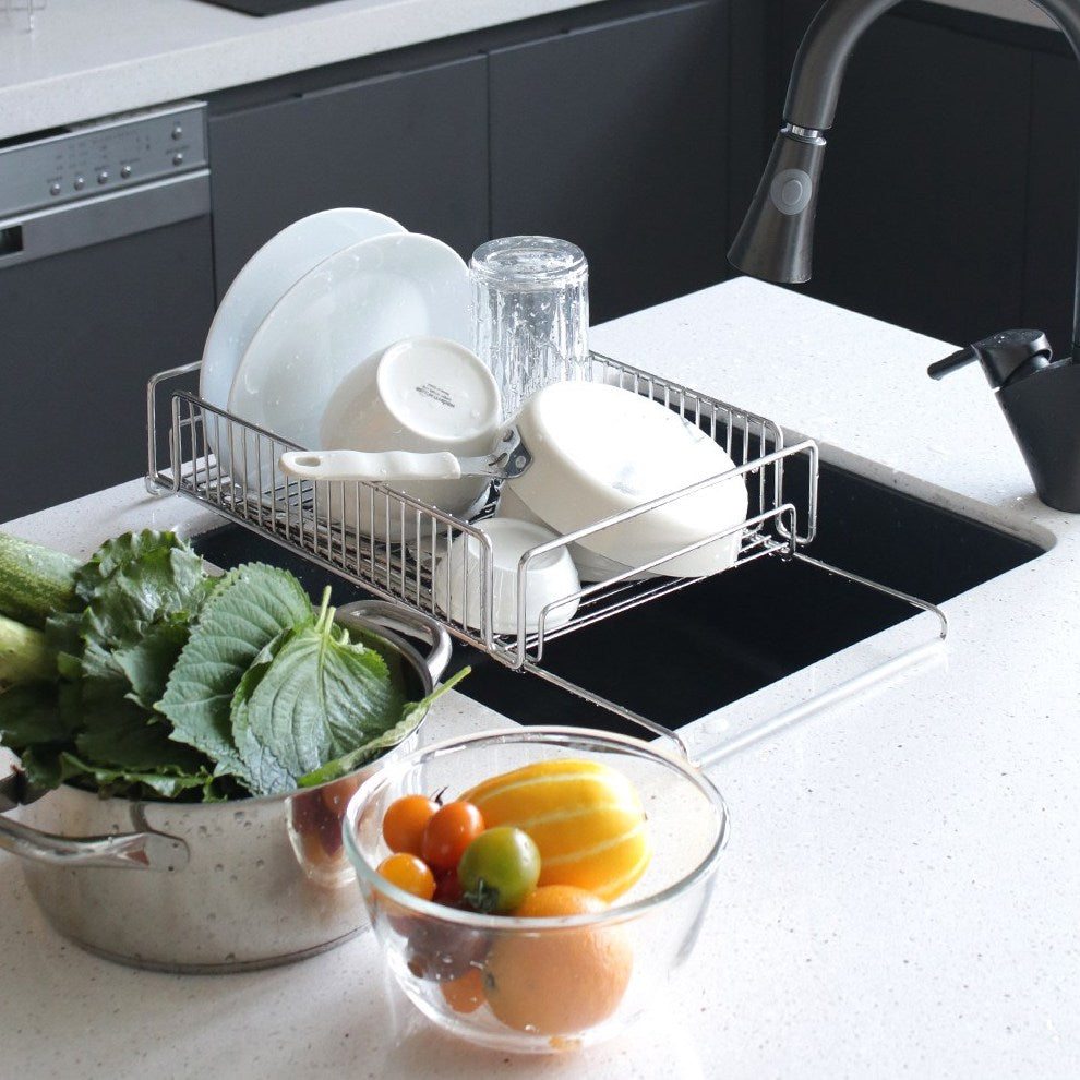 Nineware 不鏽鋼伸縮瀝水籃 廚房水槽置物架