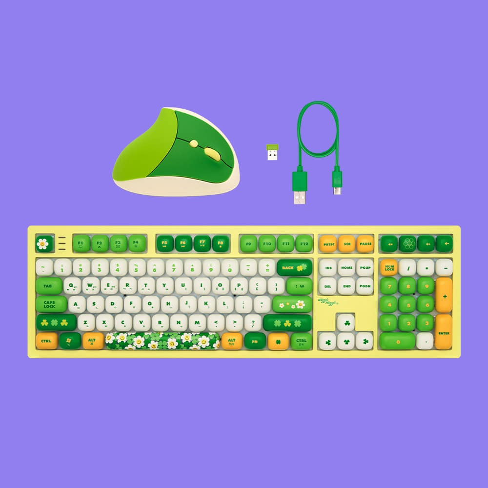 wiggle wiggle 直立滑鼠 Mechanical Keyboard & 套裝 Lucky Smile（聚酯纖維／彩虹微笑／TPR防滑）