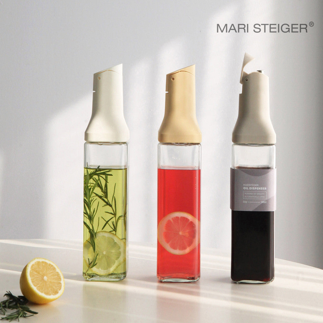 MARI STEIGER 自動開式 玻璃油瓶（適合儲存油、醋、醬油、醬）