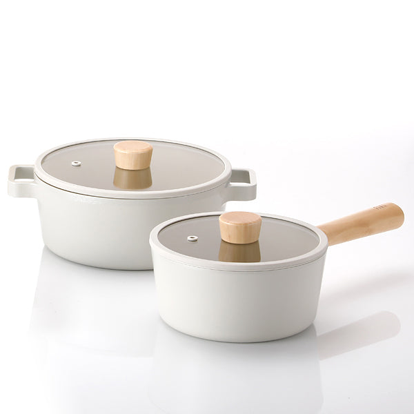 Neoflam FIKA 2件套裝 18cm 單柄湯鍋+22cm低身雙耳鍋