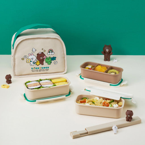 Line Friends X Locknlock 3層餐盒 連餐袋