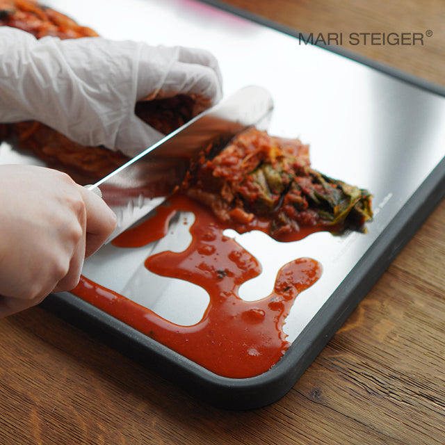 Mari Steiger 雙面不鏽鋼砧板 防滑抗菌 29x39cm