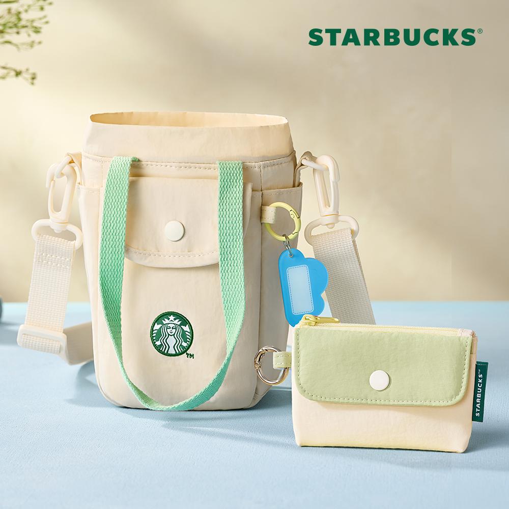starbucks 星 巴克 晴天系列 水瓶包+卡片錢包 綠色