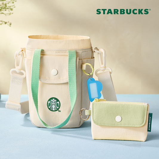 starbucks 星 巴克 晴天系列 水瓶包+卡片錢包 綠色