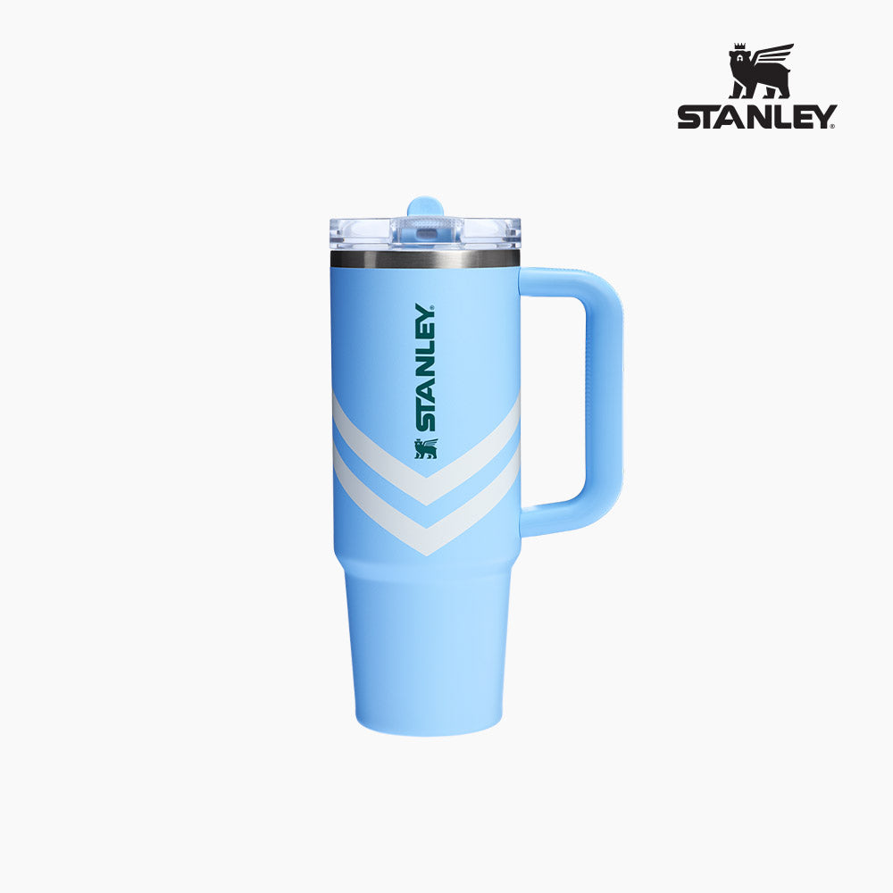 Stanley Quentzer Pro 系列 887ml 翻蓋吸管保溫杯 - Cornflower Blue Chevron