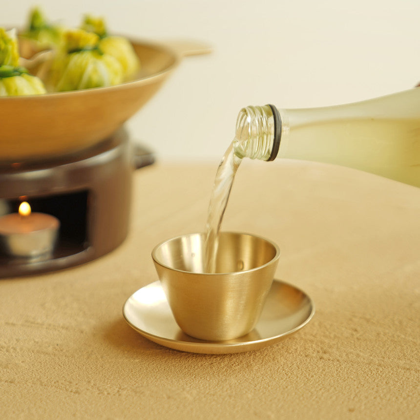 韓國方字鍮器 Siwon 清涼酒杯 2件組｜簡約設計鍮器酒杯