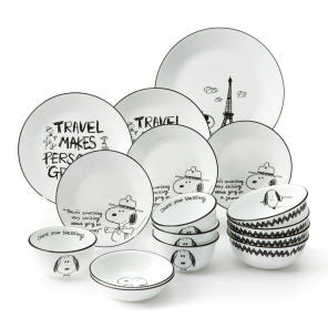 Corelle 康寧餐具史努比&查理 16件組