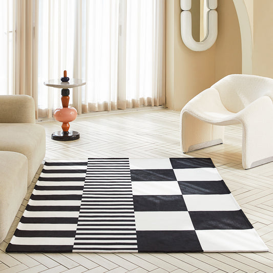 Scandinhome Check Stripe Short-Pile Washable Living Accent Rug 100x150 地氈 地毯