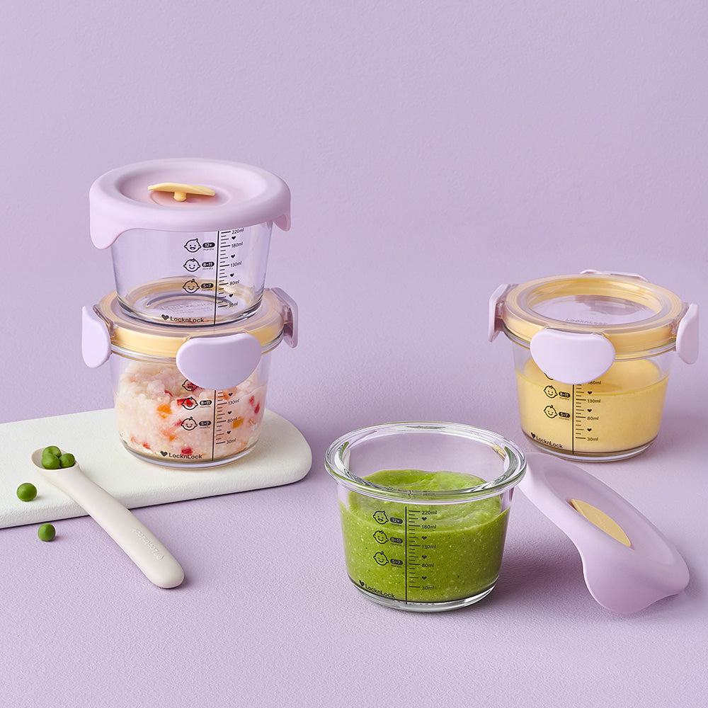 Locknlock Little Love 鹿系列嬰兒輔食容器 圓形260ml 四個優惠裝