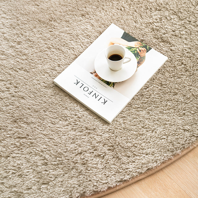 Scandinhome 圓形 高密度棉花糖質感地氈 25mm厚 可水洗 地毯