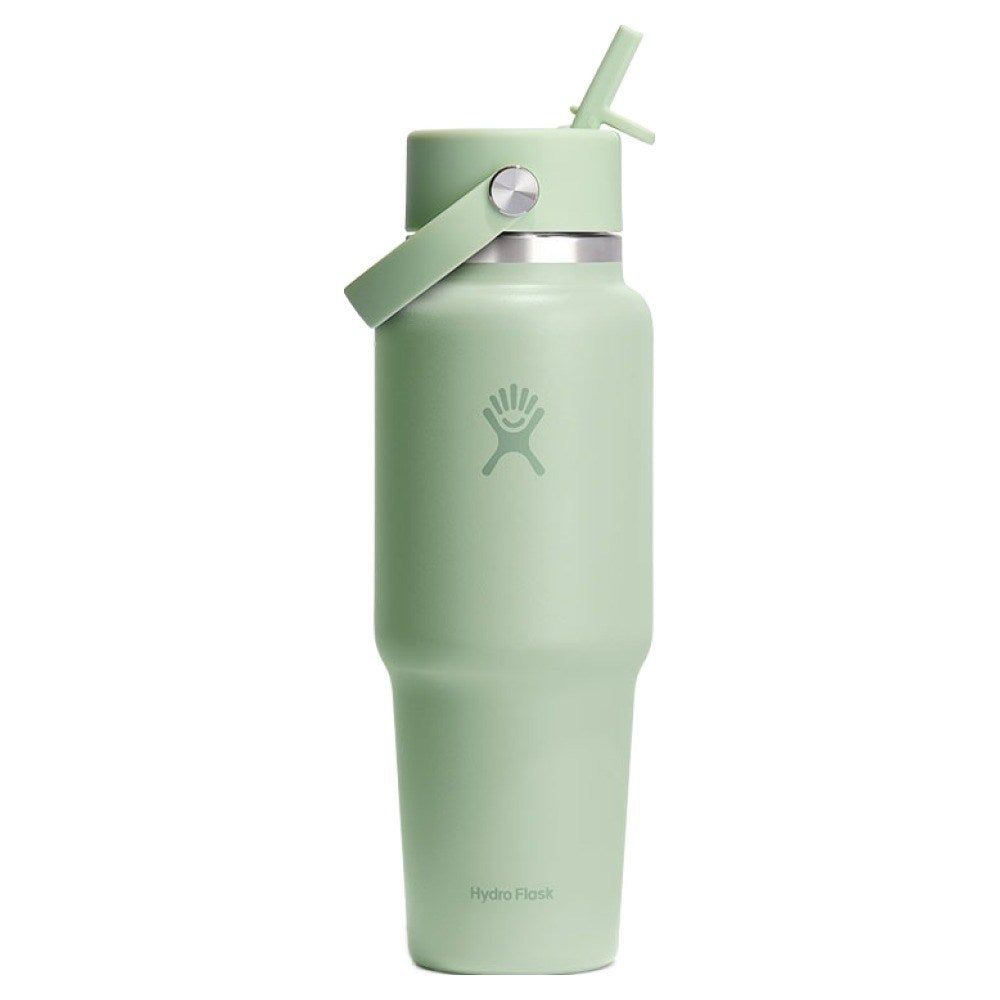 Hydroflask Wide Flex Straw Travel Bottle, Aloe Green, 1 Count, 946ml