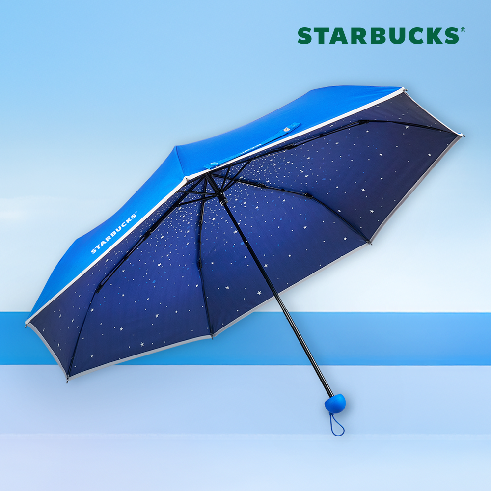 Starbucks 星 巴克 Summer 3折黑膠抗UV傘 91cm 輕巧便攜