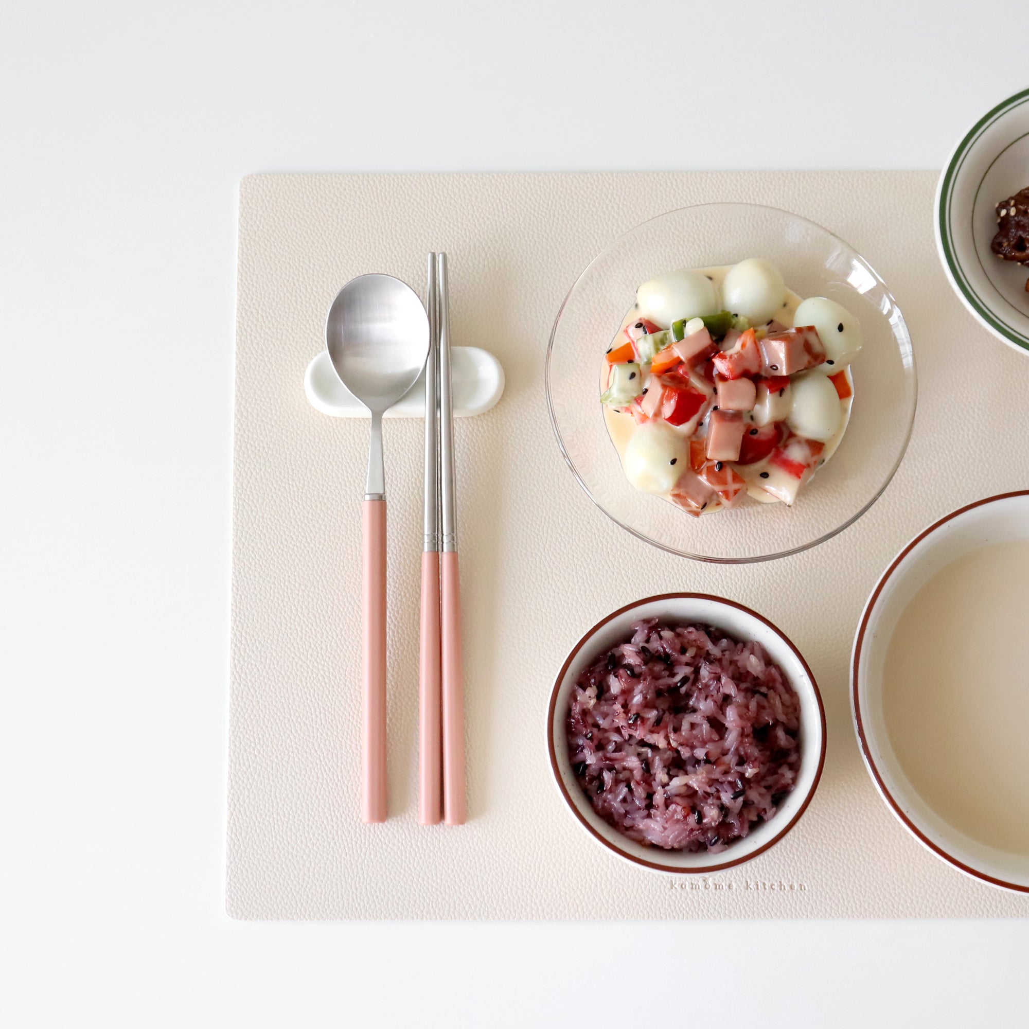 1+1 韓國製造 KAMOME KITCHEN 莫蘭迪色 不鏽鋼餐具組｜筷子+湯匙｜7色