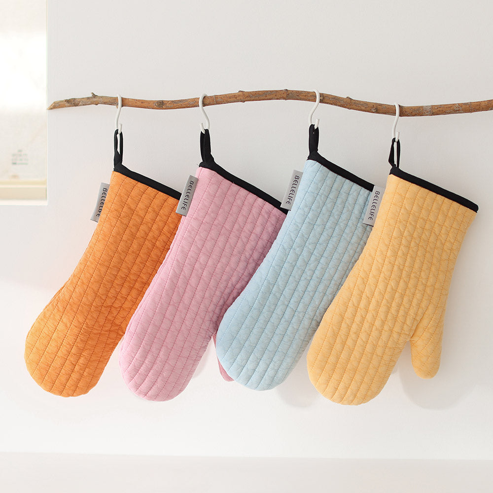 韓國製 BELLELIFE 條紋絎縫隔熱烤箱手套