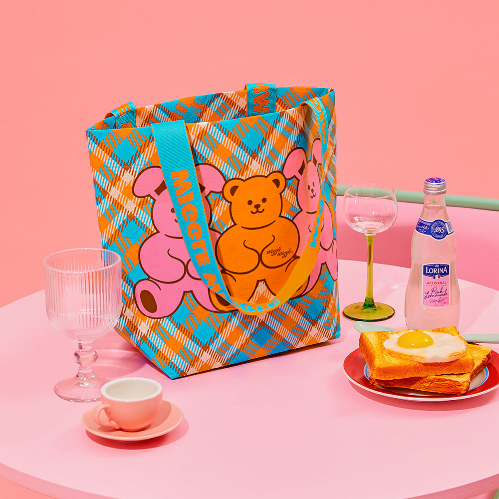 wiggle wiggle Bear&Bunny 重複使用購物袋(S)