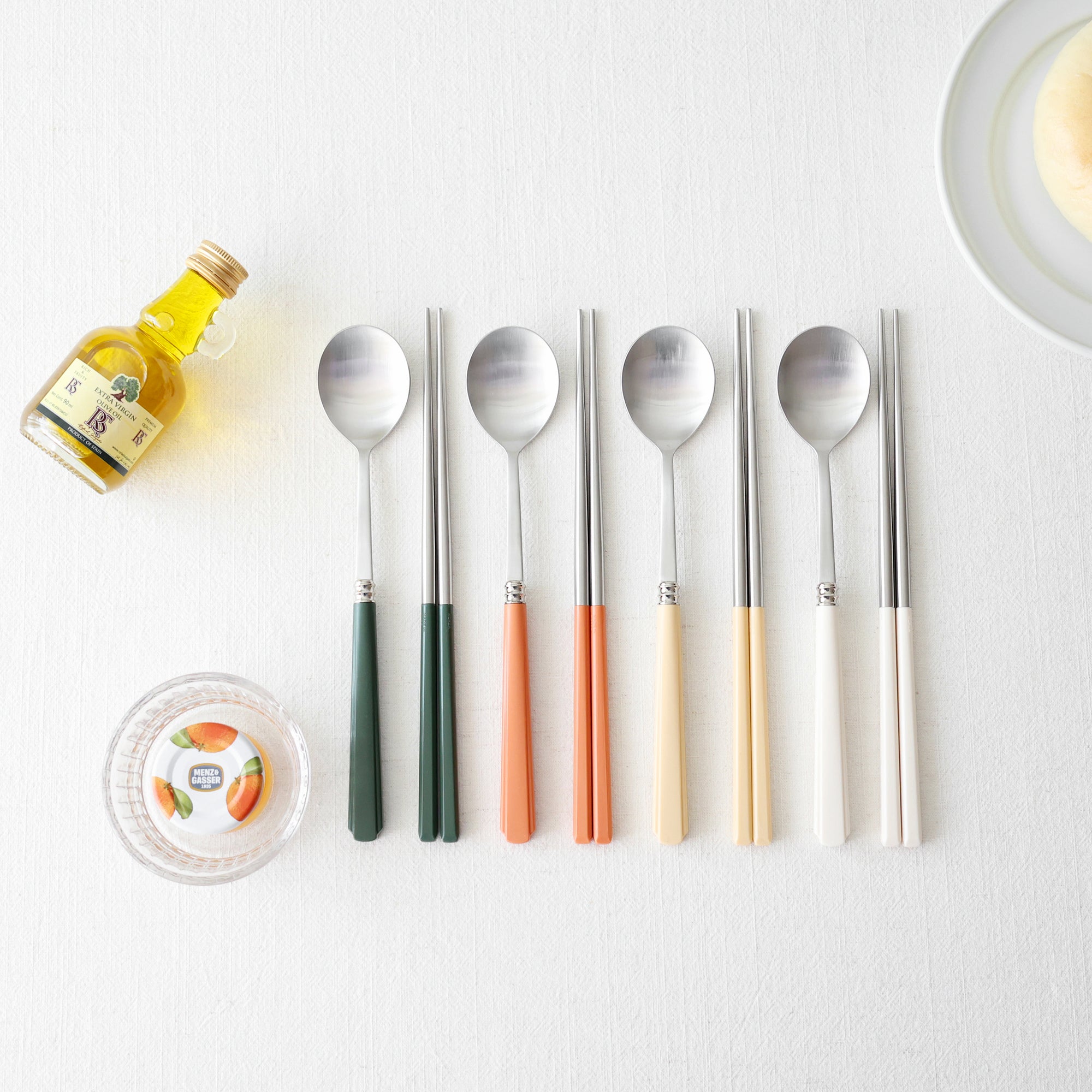 【1+1】韓國製造 Kamome Kitchen 2人餐具組｜筷子+匙羹