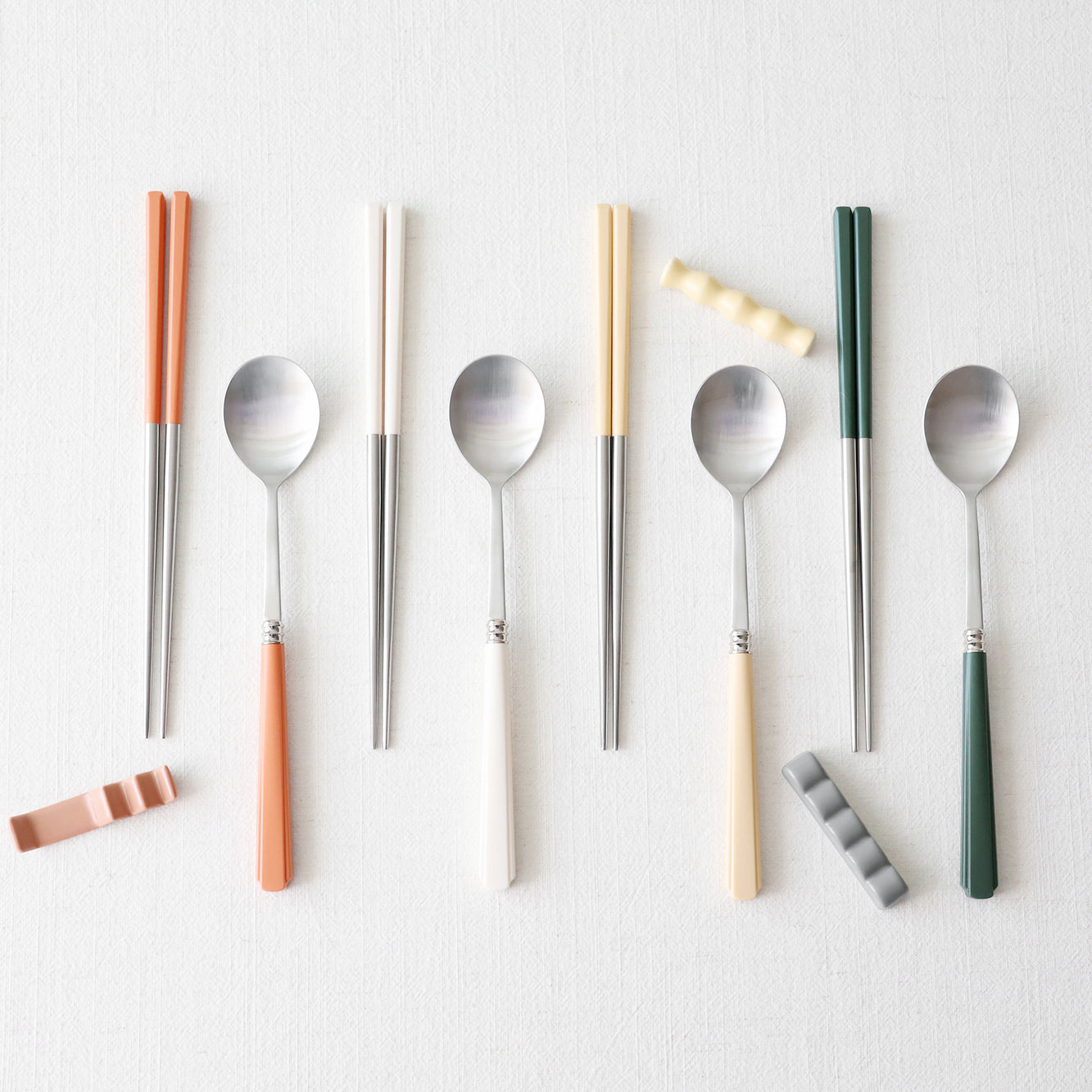 【1+1】韓國製造 Kamome Kitchen 2人餐具組｜筷子+匙羹