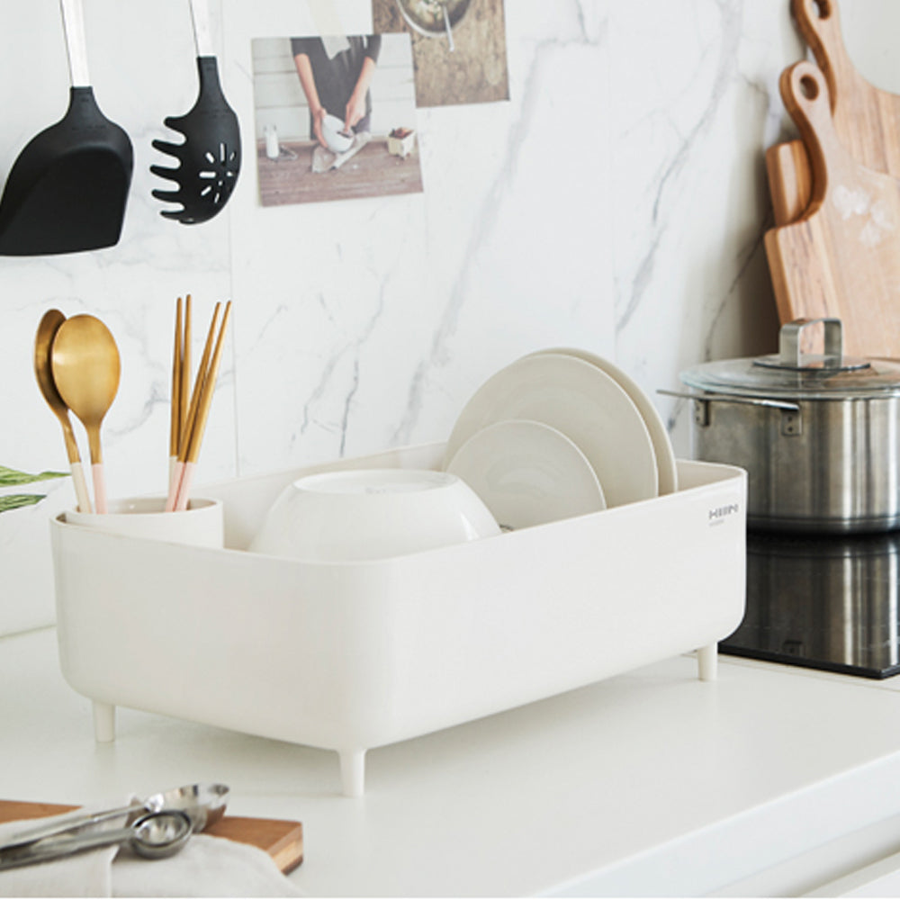 韓國製 Hanseem 碗盤瀝水籃 白色