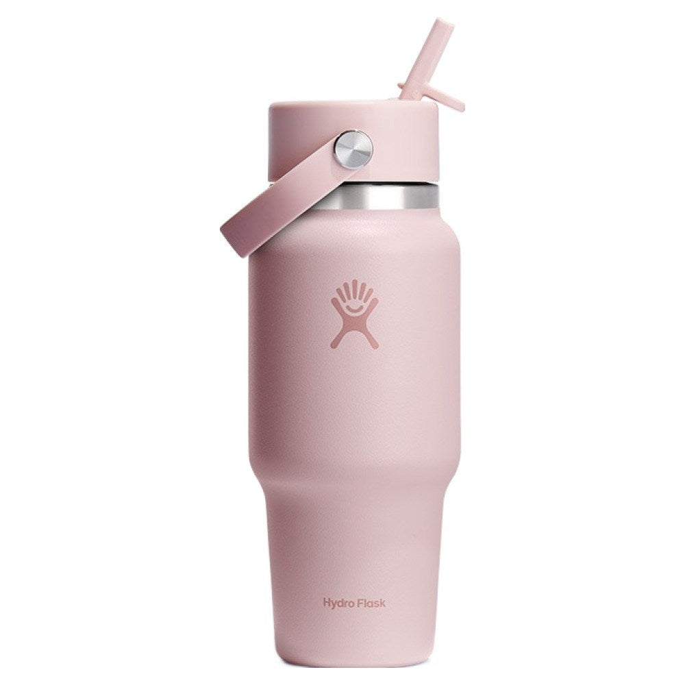 Hydroflask 24oz Wide Flex Straw Travel Bottle, Trillium Pink, 1 Count, 709ml