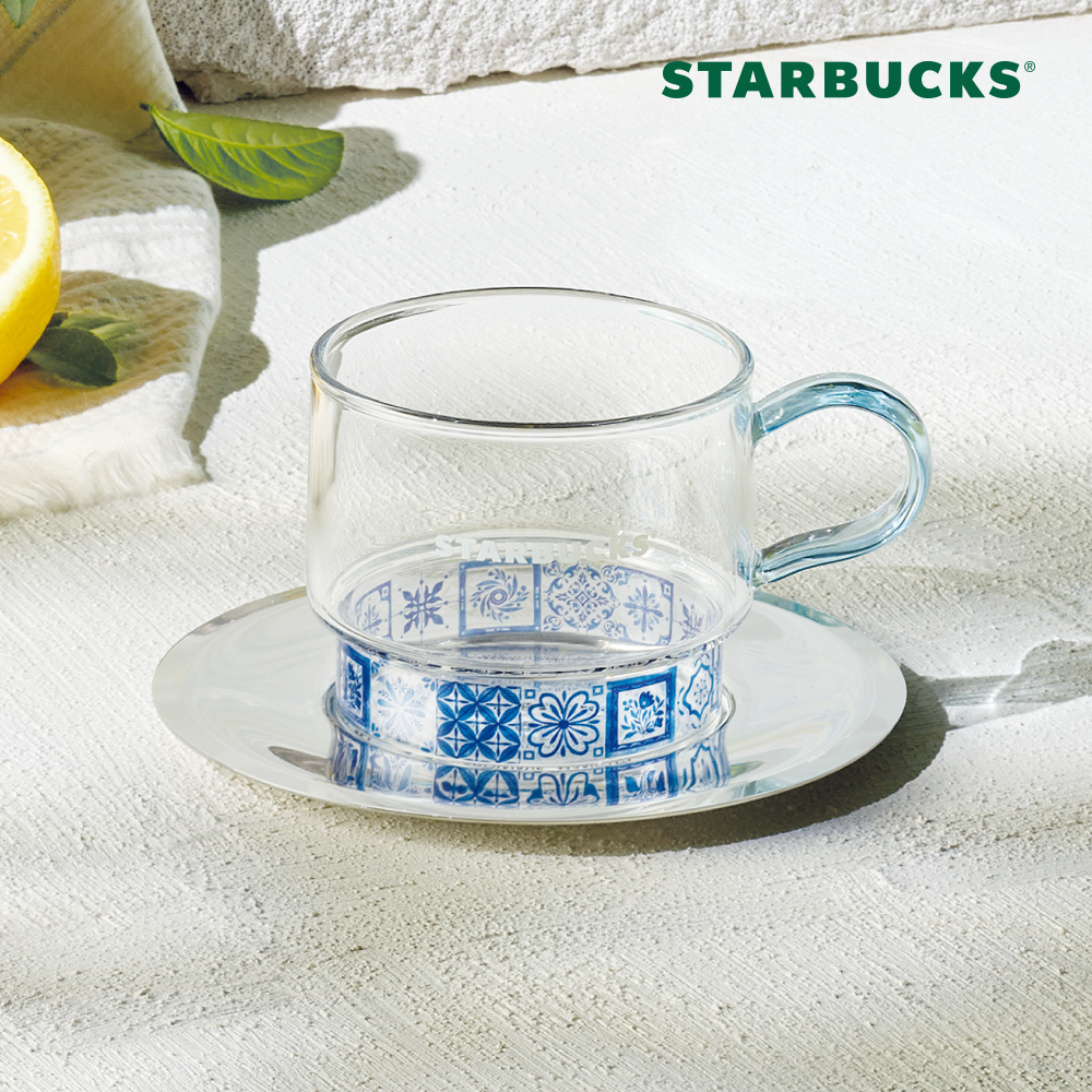 Starbucks 星巴克 夏日玻璃杯不鏽鋼碟套裝 237ml 1個