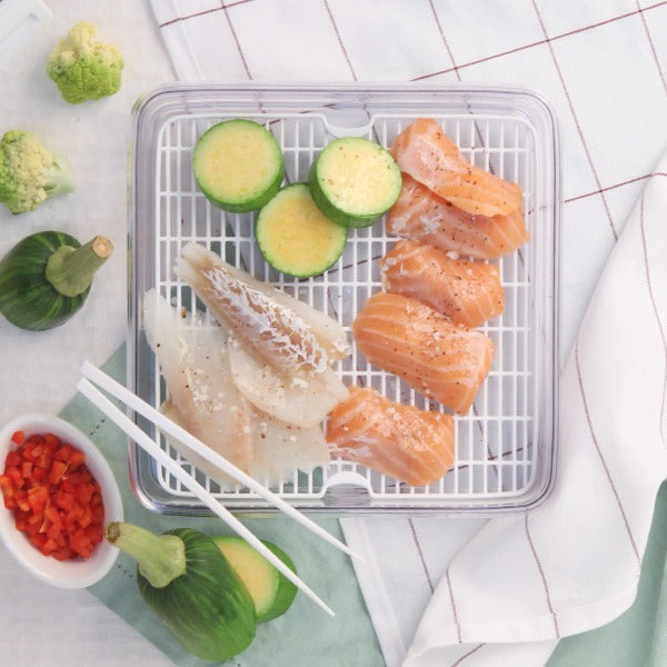 【韓國昌信】SKYLOCK密扣托盤式保鮮盒-4號(1700ml)