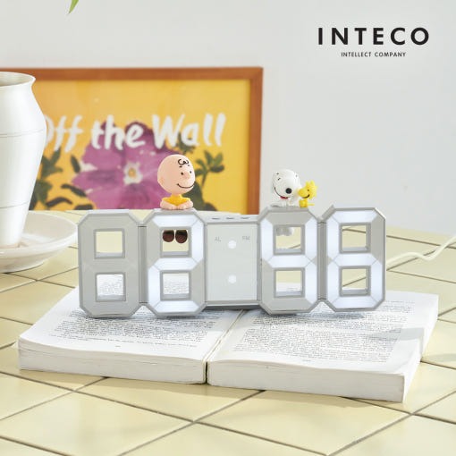 Snoopy 史努比LED時鐘 立掛兩用數位夜光鬧鐘