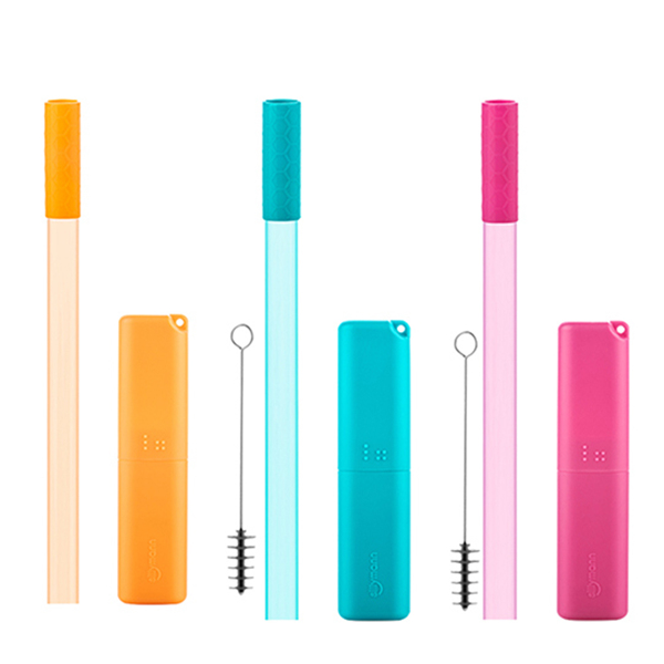 韓國sillymann 100%鉑金矽膠攜帶型珍珠吸管套裝