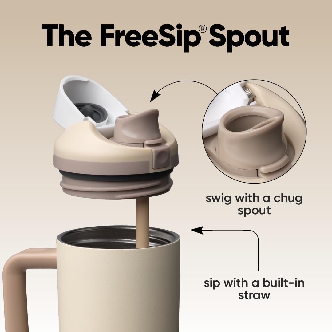 Owala FreeSip Tumbler 不鏽鋼保溫吸管杯 連杯柄 30oz 887ml Lightly Toasted