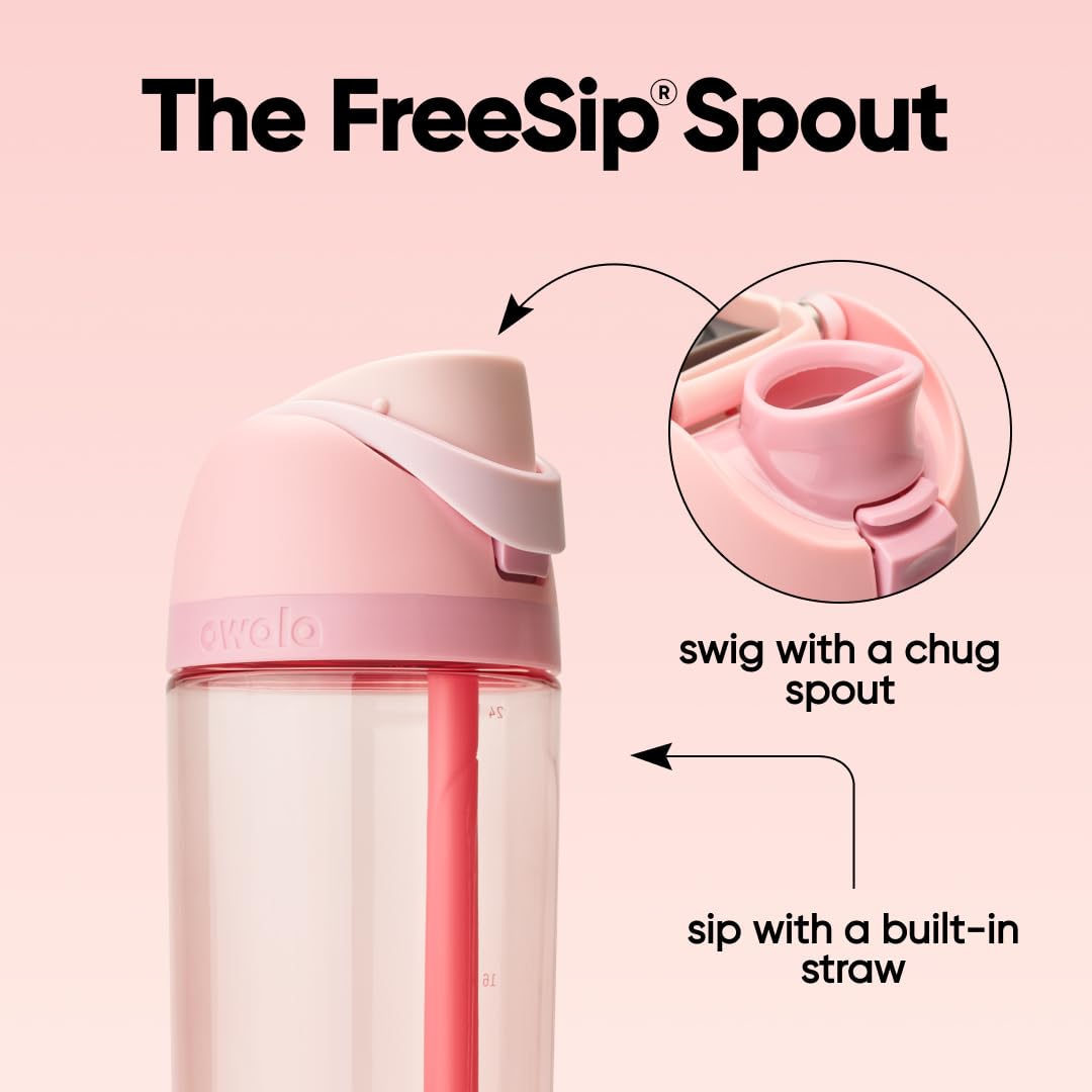 Owala FreeSip Tritan 清透運動水瓶 25oz – Rose Quartz