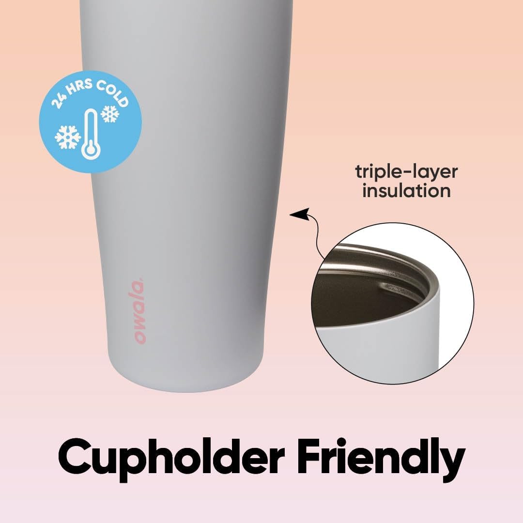 Owala FreeSip Tumbler 不鏽鋼保溫吸管杯 連杯柄 40oz 1.18L Beach House