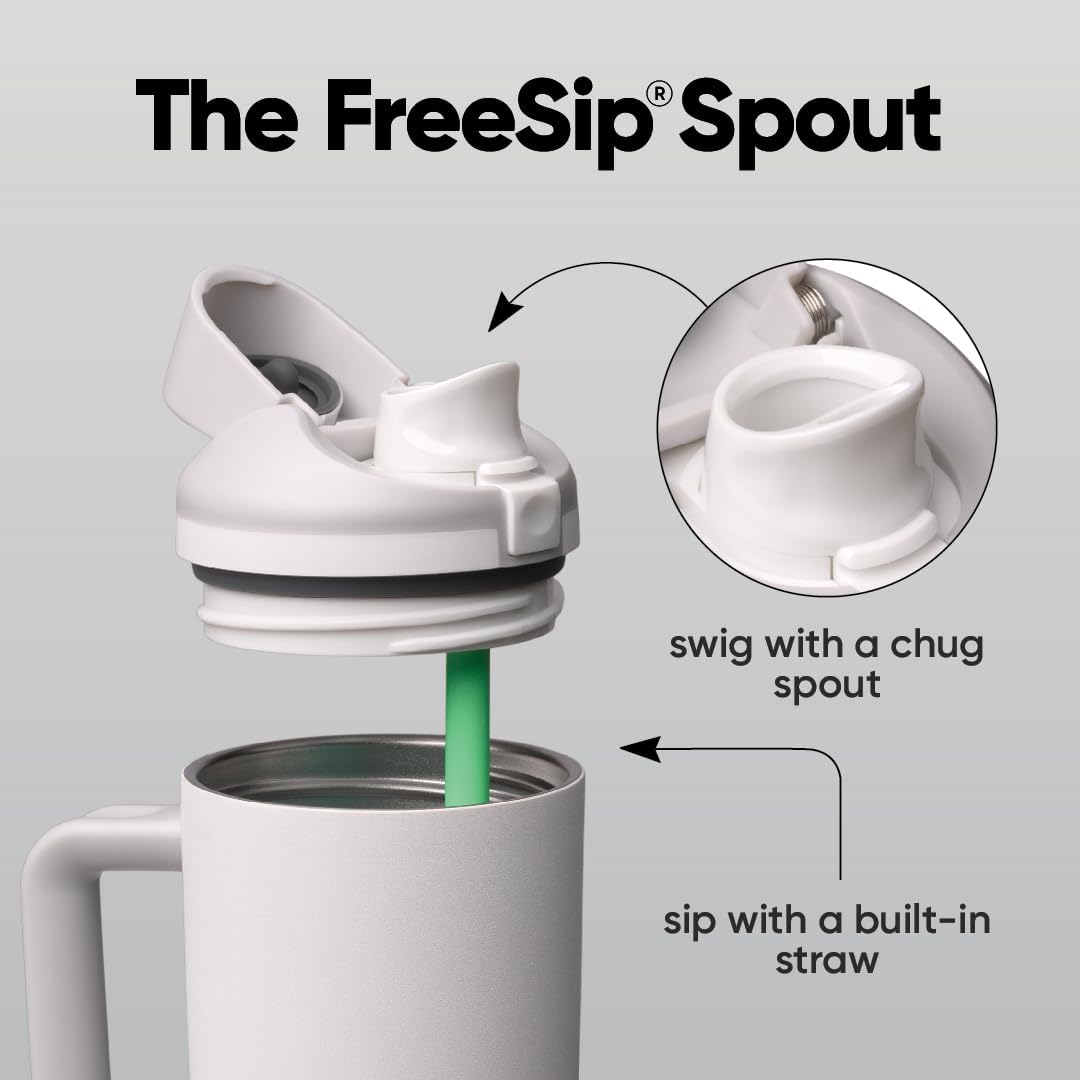 Owala FreeSip Tumbler 不鏽鋼保溫吸管杯 連杯柄 30oz 887ml Shy Marshmallow