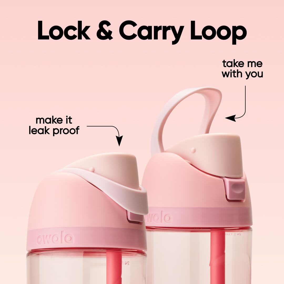 Owala FreeSip Tritan 清透運動水瓶 25oz – Rose Quartz
