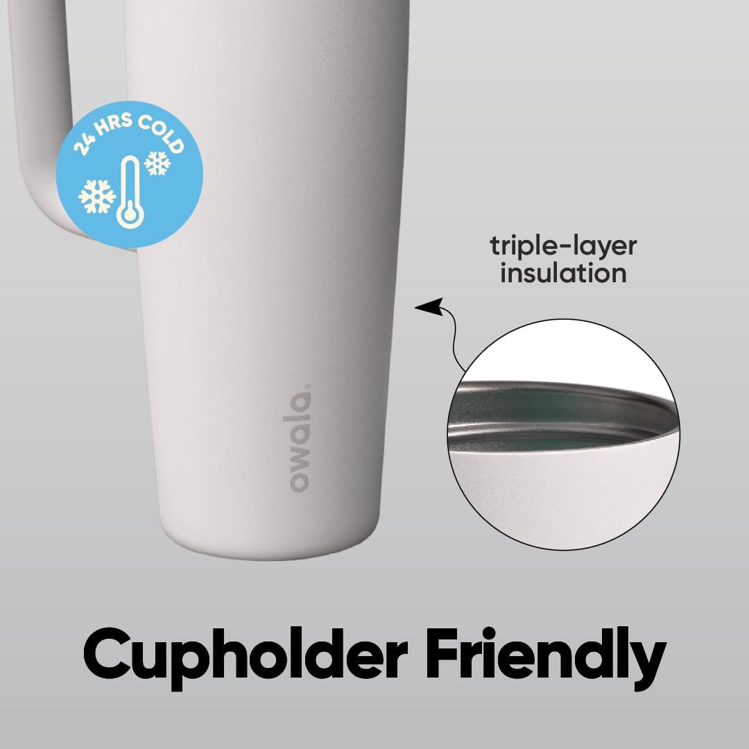 Owala FreeSip Tumbler 不鏽鋼保溫吸管杯 連杯柄 30oz 887ml Shy Marshmallow