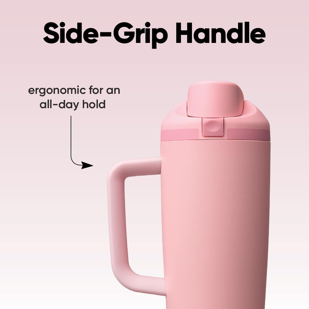 Owala FreeSip Tumbler 不鏽鋼保溫吸管杯 連杯柄 30oz 887ml Rose Quartz