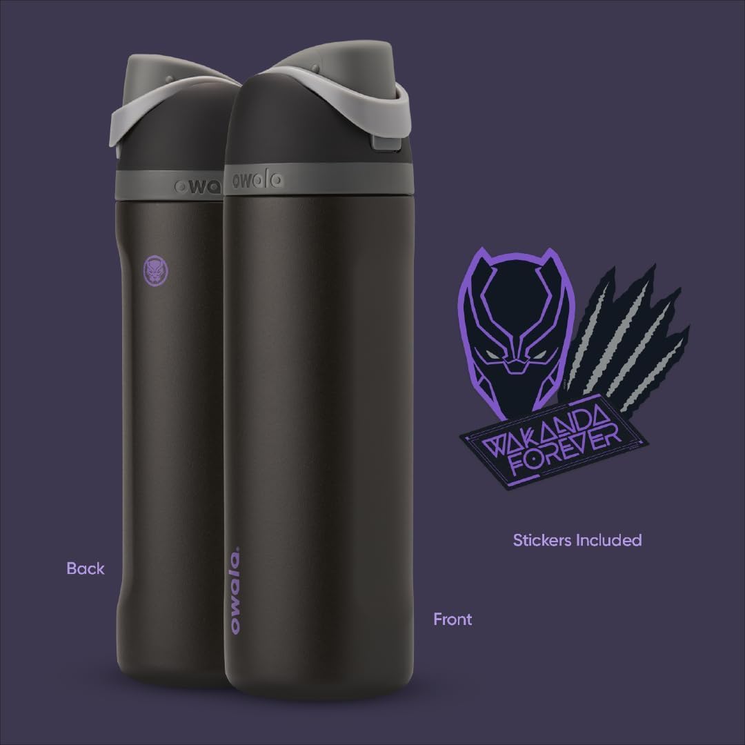 Owala Marvel FreeSip 不鏽鋼保溫吸管水瓶 24oz Black Panther