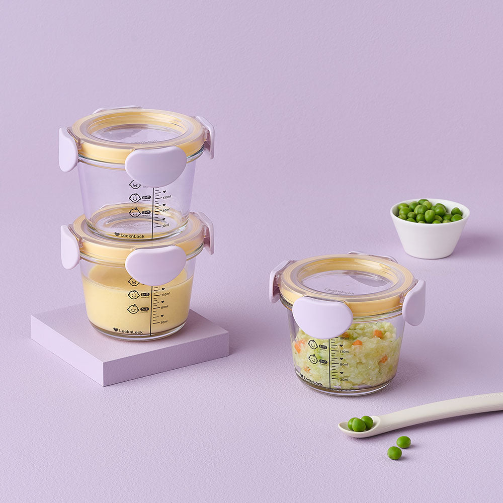Locknlock 婴儿辅食容器 圆形密封盖 260ml 三個優惠裝