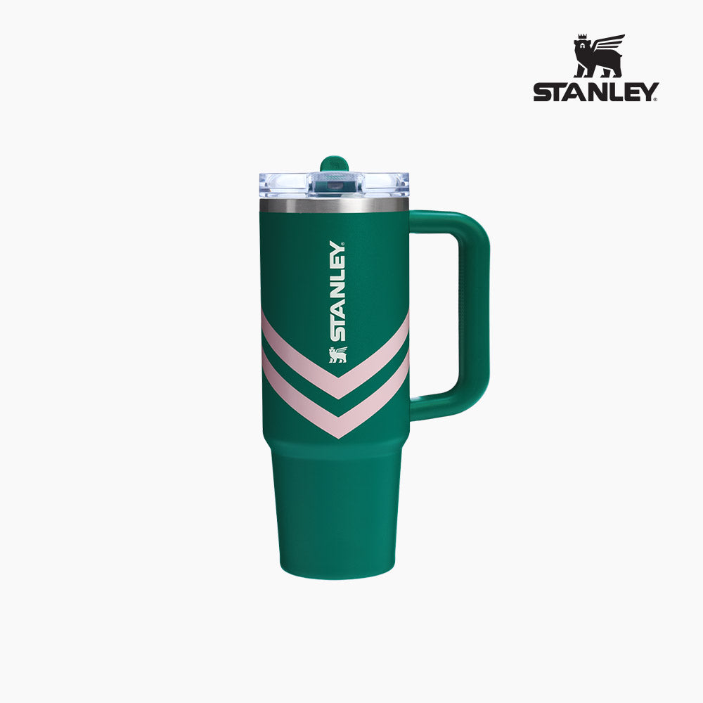 Stanley Quentzer Pro 系列 887ml 翻蓋吸管保溫杯 - Emerald Chevron