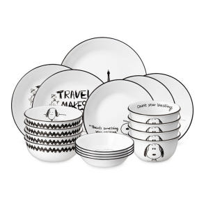 Corelle 康寧餐具 史努比 4人份 18件 韓式餐具組