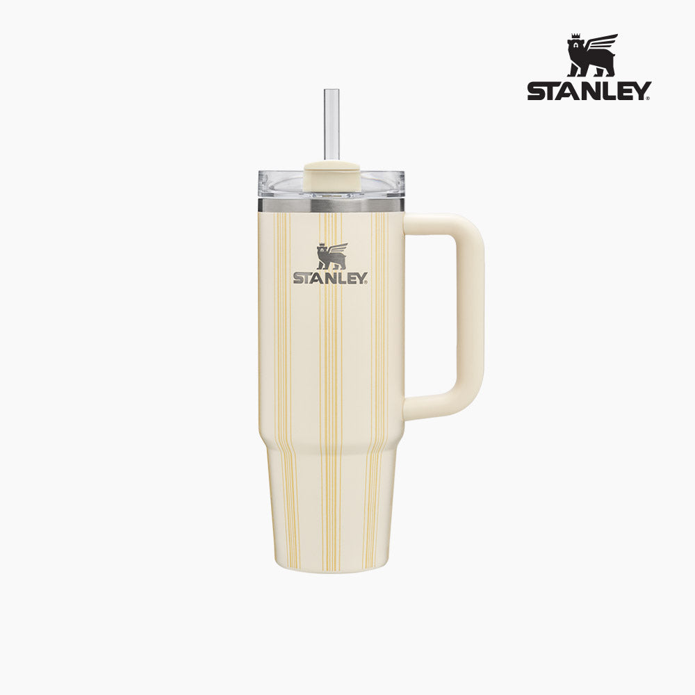 STANLEY Spring Picnic Collection Quencher H2.0 Flow State 保溫瓶 887ml 霜色野餐條紋