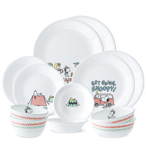 Corelle 康寧餐具史努比 Snoopy Camping 韓式 12件裝