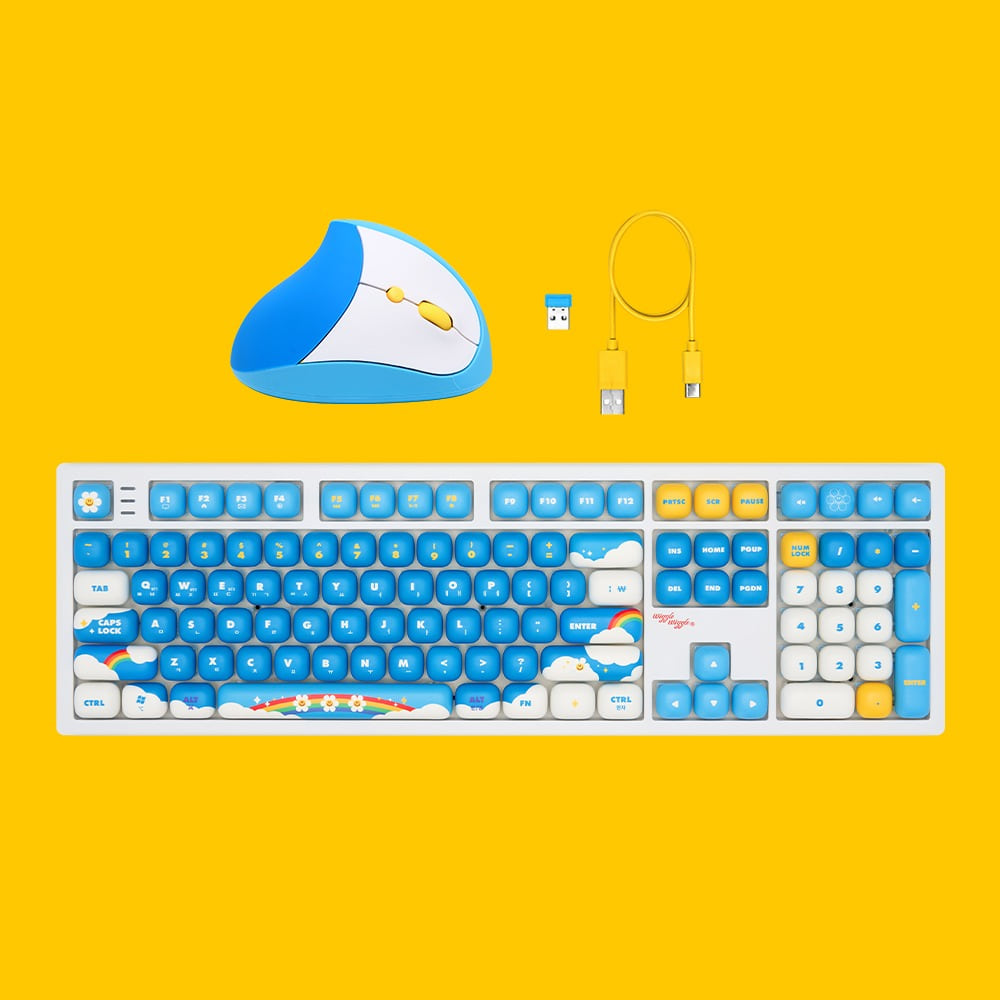 wiggle wiggle 直立滑鼠 Mechanical Keyboard & 套裝 Smile We Love（聚酯纖維／輕便攜帶／舒適握感）